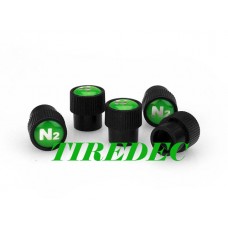 Black Tire Valve Caps with Nitrogen Logo, 200pcs