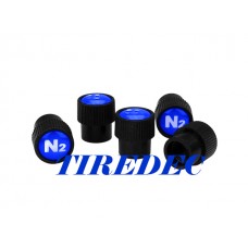 Black Valve Stem Caps, Blue Nitrogen Logo, 200pcs